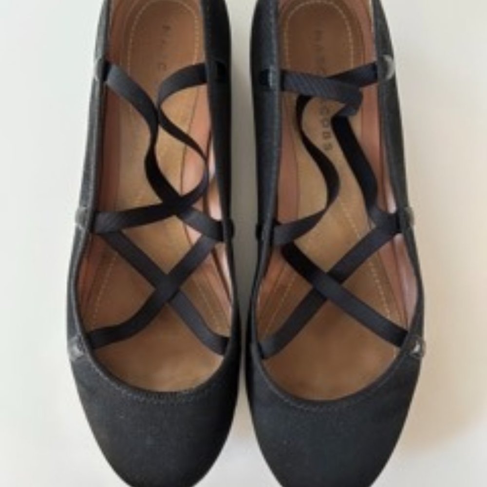 Marc Jacobs Black Satin Ballet Flats, Size 9.5/40